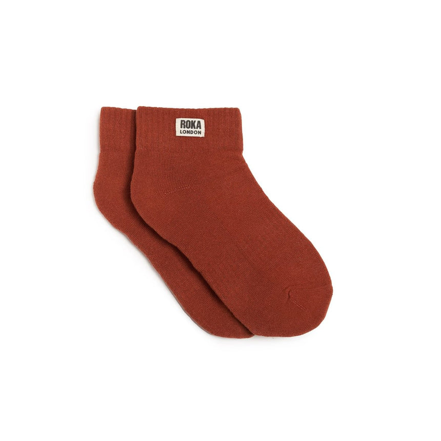 Roka London Wembley Organic Cotton Ankle Socks, Bran