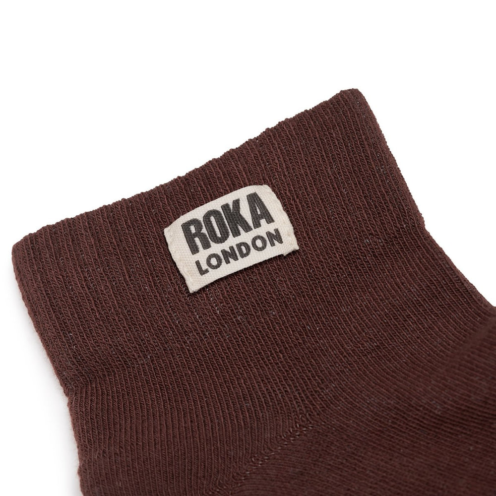 Roka London Wembley Organic Cotton Ankle Socks, Coco
