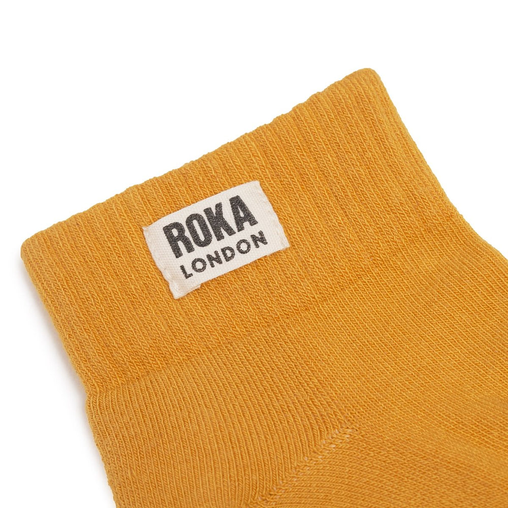 Roka London Wembley Organic Cotton Ankle Socks, Corn