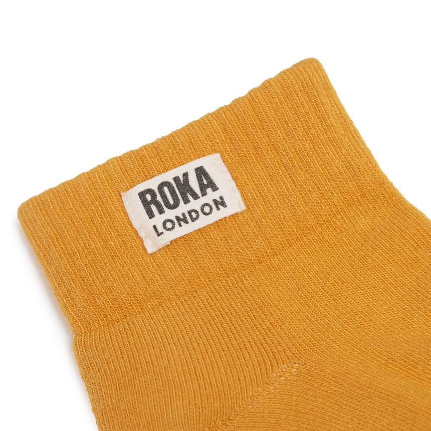 Roka London Wembley Organic Cotton Ankle Socks, Corn
