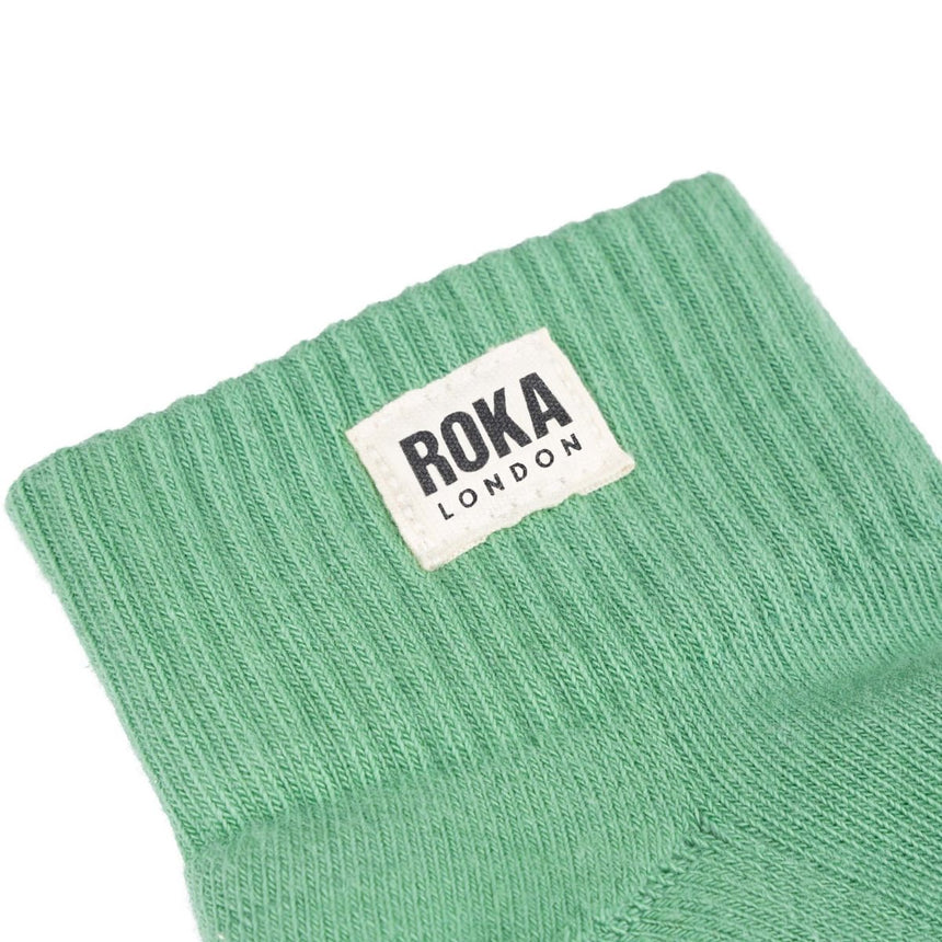 Roka London Wembley Organic Cotton Ankle Socks, Matcha
