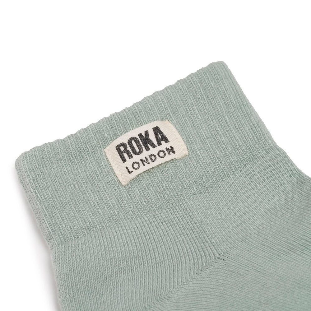 Roka London Wembley Organic Cotton Ankle Socks, Mist