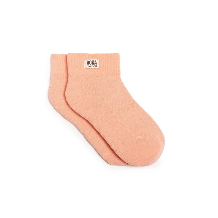 Roka London Wembley Organic Cotton Ankle Socks, Nougat