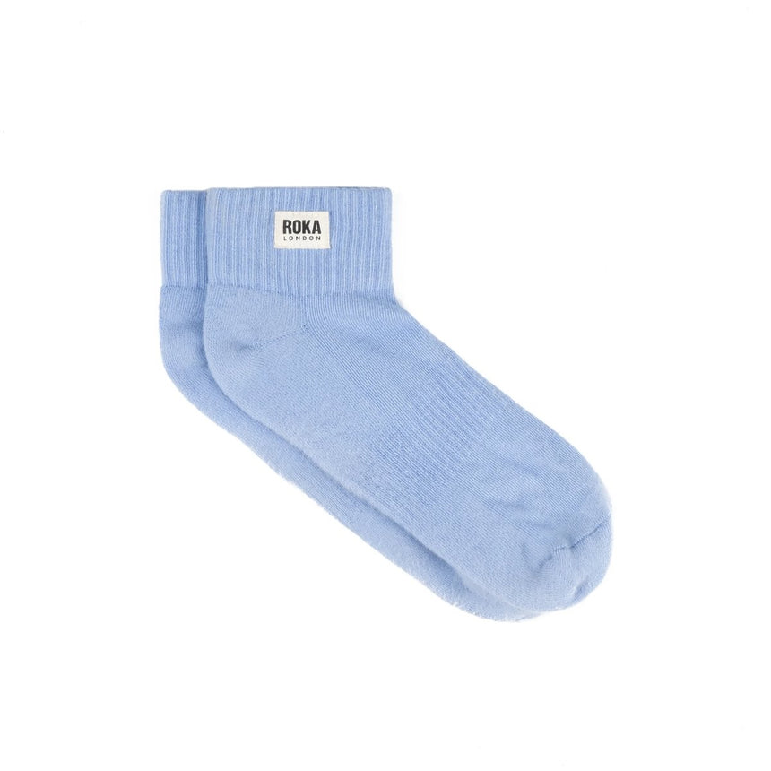 Roka London Wembley Organic Cotton Ankle Socks, Thistle