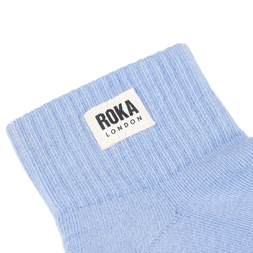 Roka London Wembley Organic Cotton Ankle Socks, Thistle