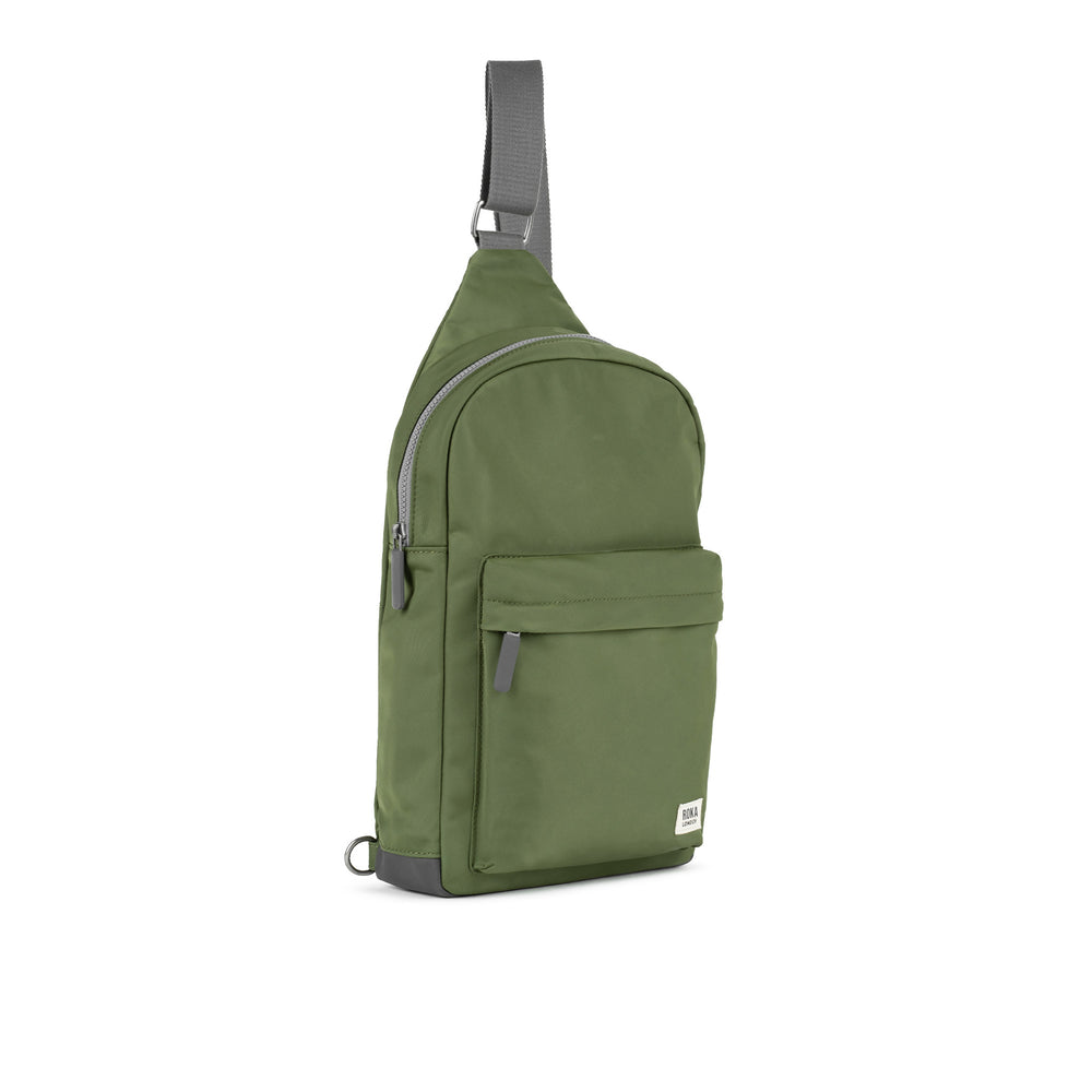 Roka London Willesden B Large Crossbody Bag, Avocado (Recycled Nylon)