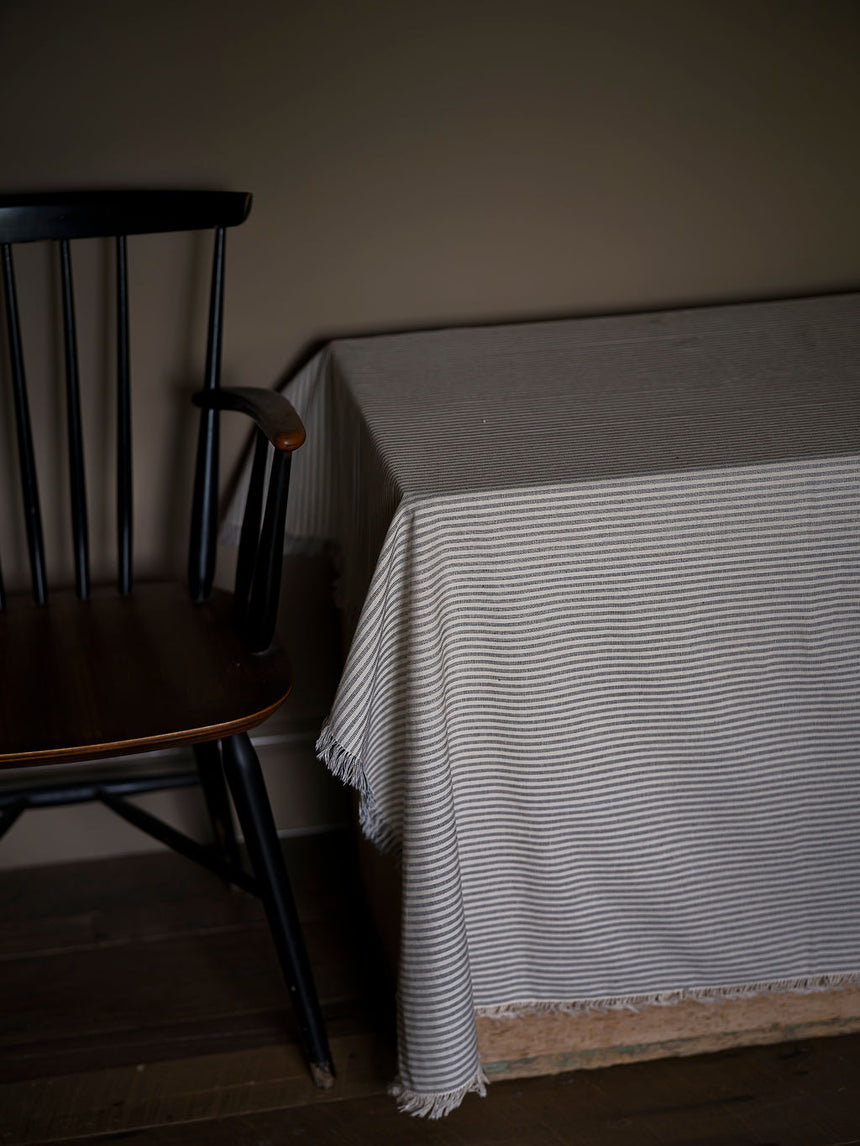 Morgan Wright Manor Stripe Tablecloth, Navy