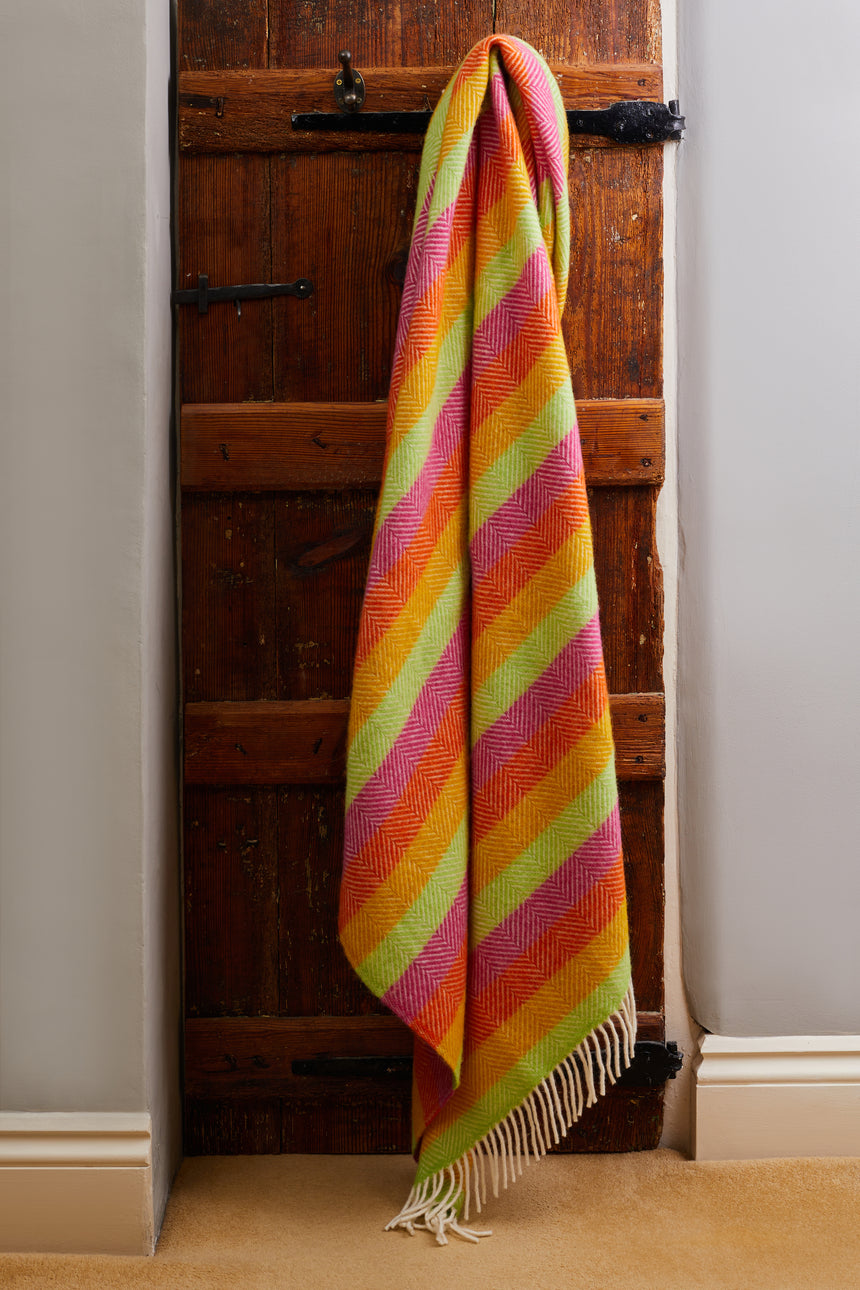 Tweedmill Pure New Wool Throw, Stripe Refresh