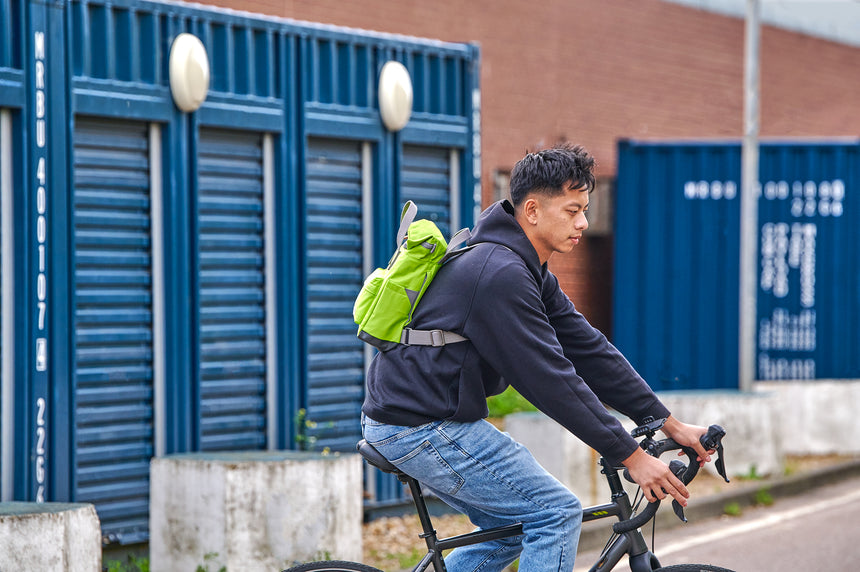 Roka London Canfield B Sustainable Nylon Rucksack, Lime