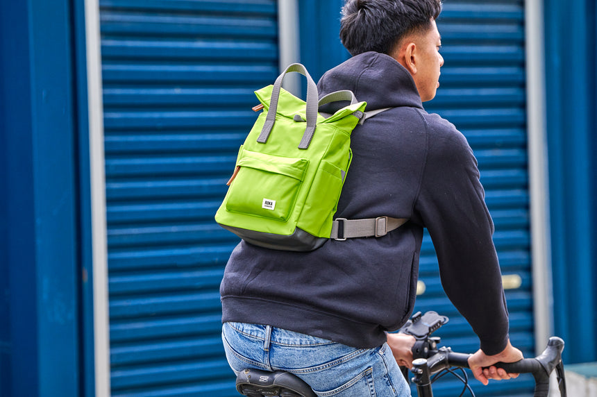 Roka London Canfield B Sustainable Nylon Rucksack, Lime