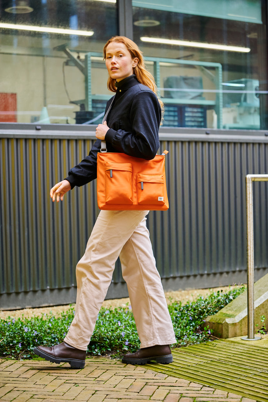 Roka London Moorgate M Tote Bag, Burnt orange  (Recycled Nylon )