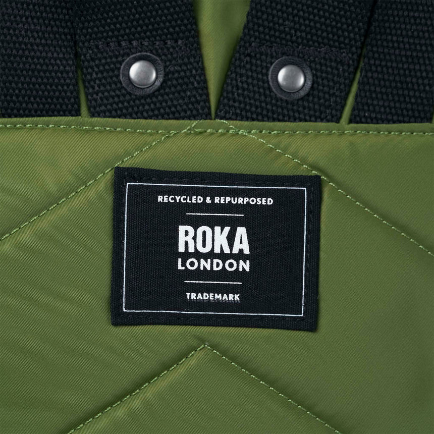 Roka London Black Label, Bantry B Small Rucksack, Avocado (Sustainable Nylon)