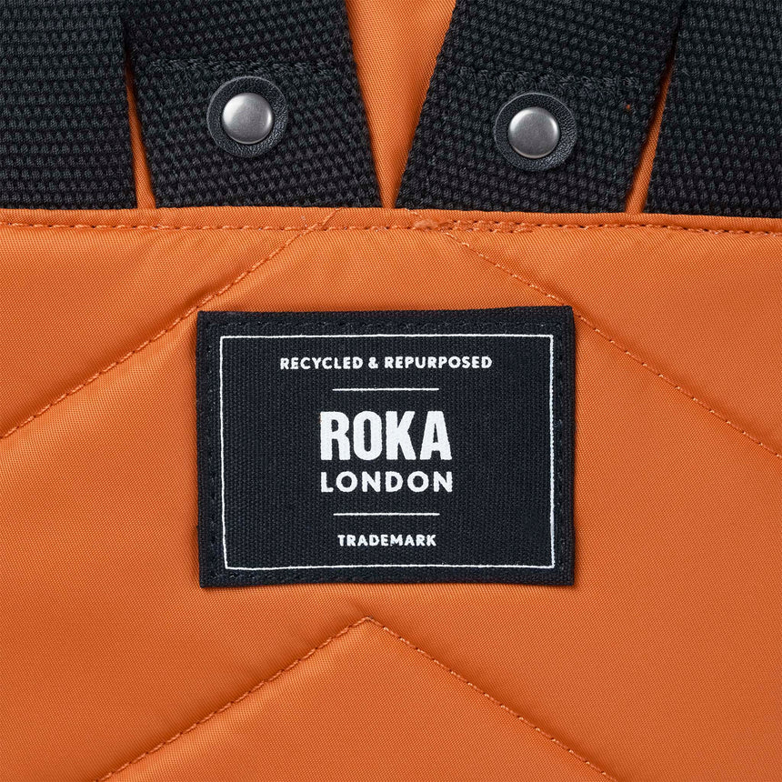 Roka London Black Label, Bantry B Small Rucksack, Burnt Orange (Sustainable Nylon)