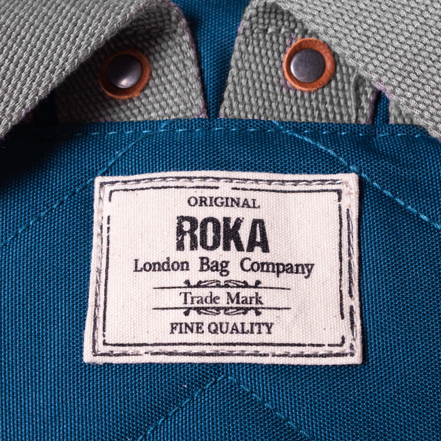 Roka London Bantry B Small Rucksack, Marine( Sustainable Canvas)