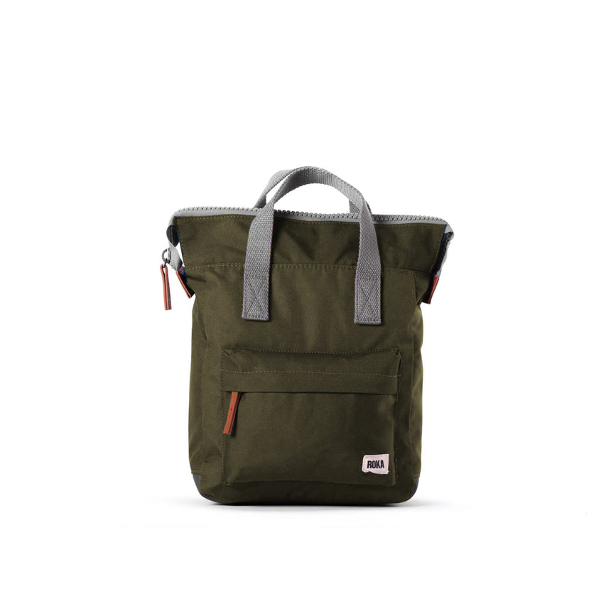 Roka London Bantry B Small Rucksack, Moss (Sustainable Canvas)