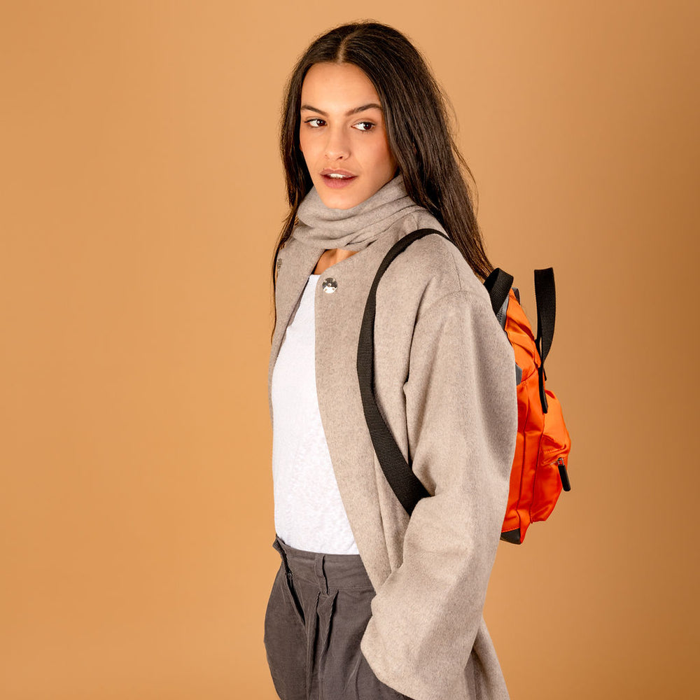 Roka London Black Label, Bantry B Small Rucksack, Burnt Orange (Sustainable Nylon)