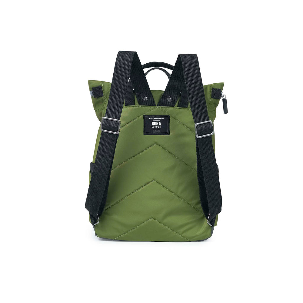Roka London Black Label, Canfield B Medium Rucksack, Avocado (Sustainable Nylon)