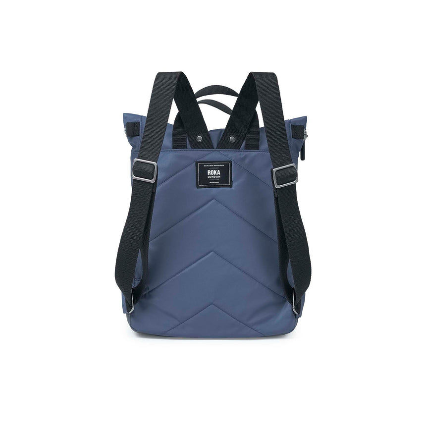 Roka London Black Label, Canfield B Medium Rucksack, Burnt Blue  (Sustainable Nylon)