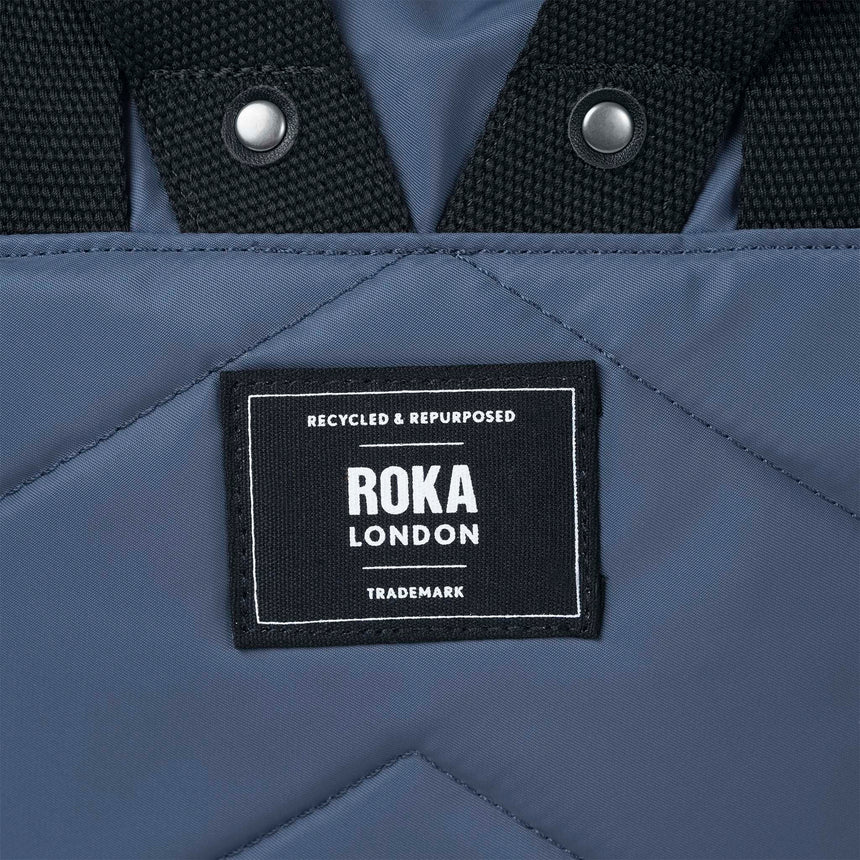 Roka London Black Label, Canfield B Medium Rucksack, Burnt Blue  (Sustainable Nylon)