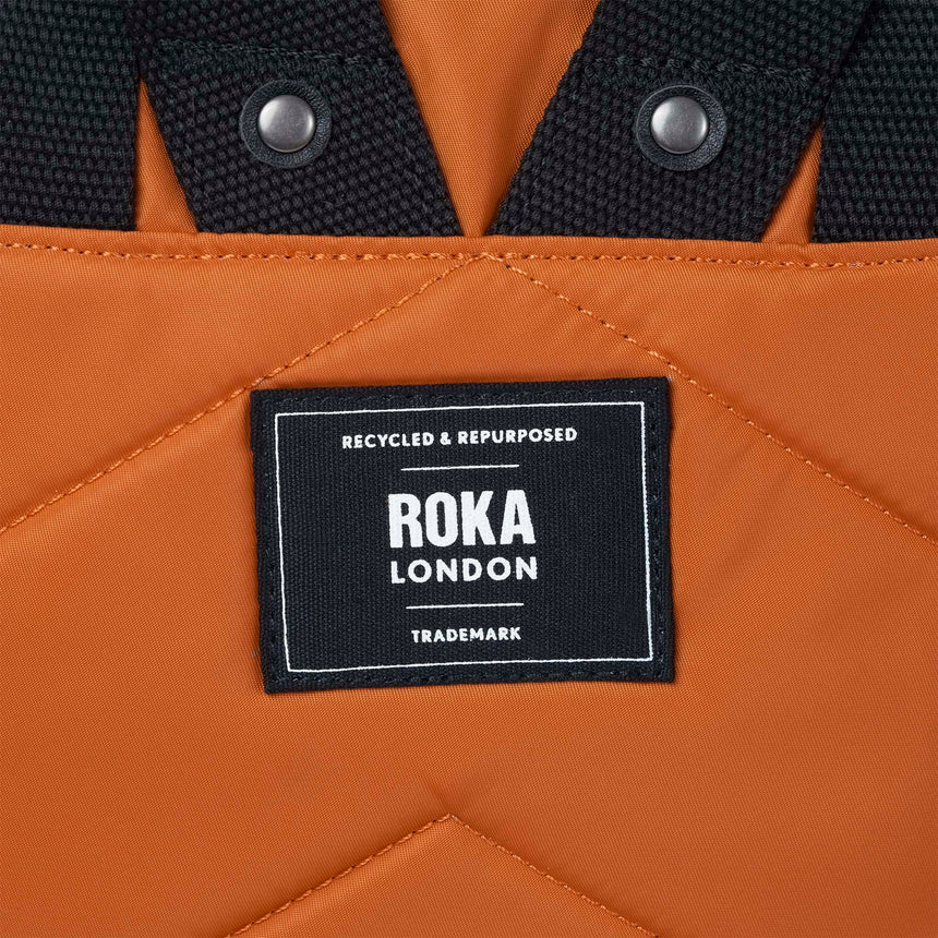 Roka London Black Label, Canfield B Medium Rucksack, Burnt Orange (Sustainable Nylon)