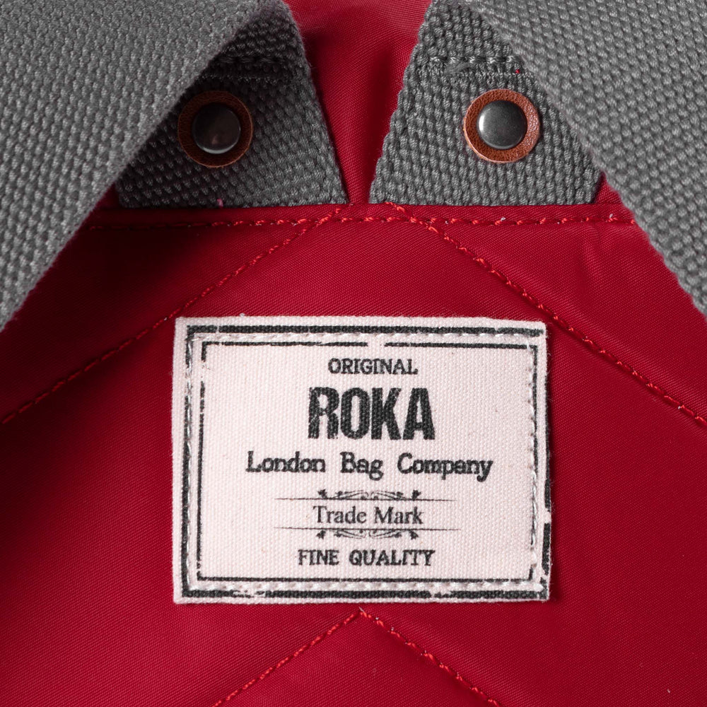 Roka London Canfield B Sustainable Nylon Rucksack, Cranberry