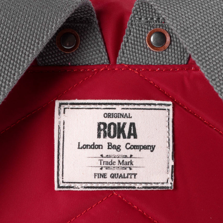 Roka London Canfield B Medium Sustainable Nylon Rucksack, Cranberry