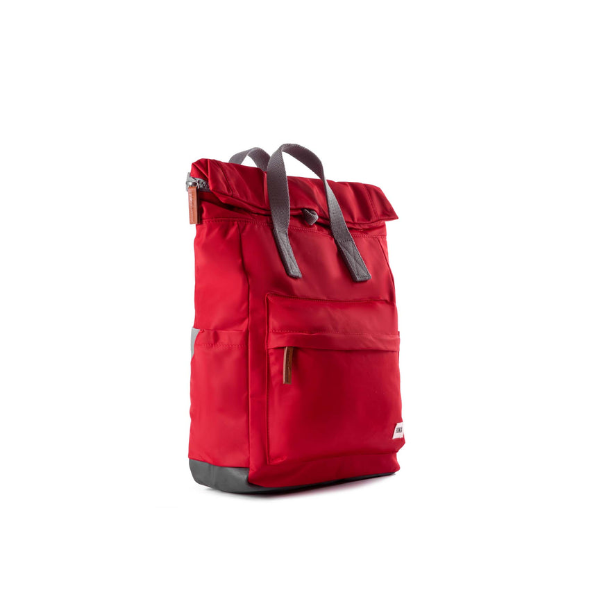 Roka London Canfield B Medium Sustainable Nylon Rucksack, Cranberry