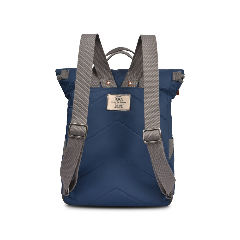Roka London Canfield B Medium Sustainable Nylon Rucksack, Pacific