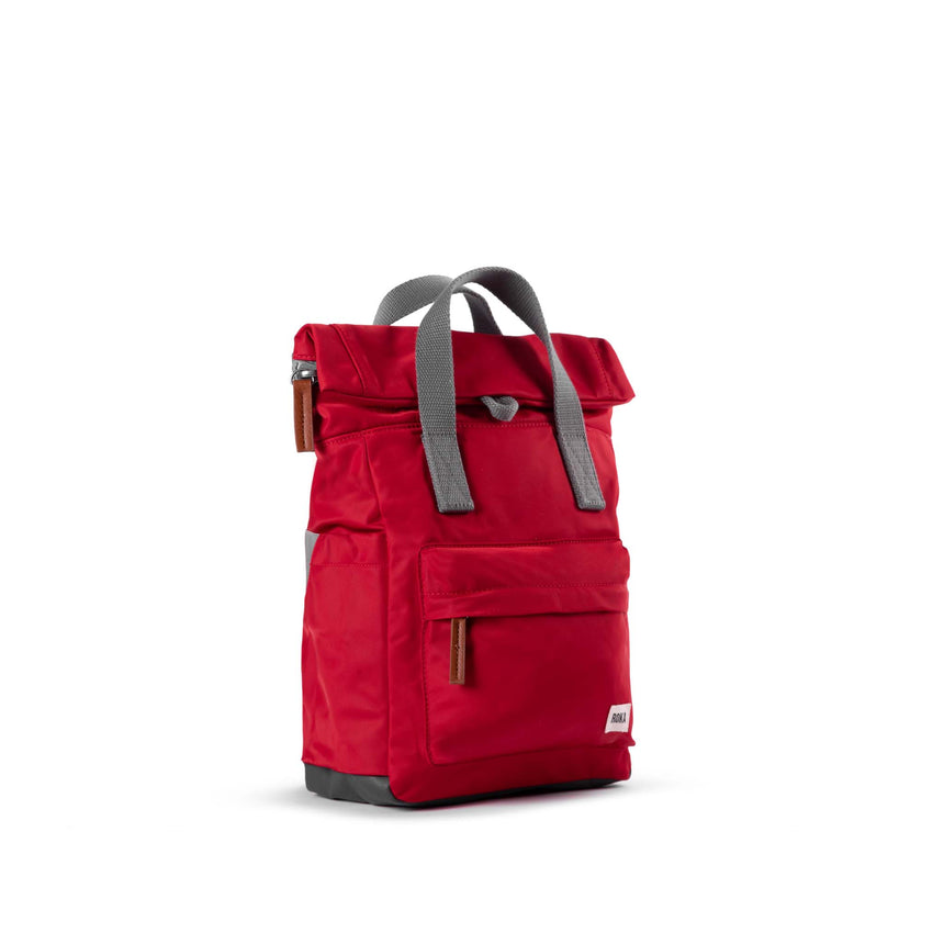 Roka London Canfield B Small  Sustainable Nylon Rucksack, Cranberry