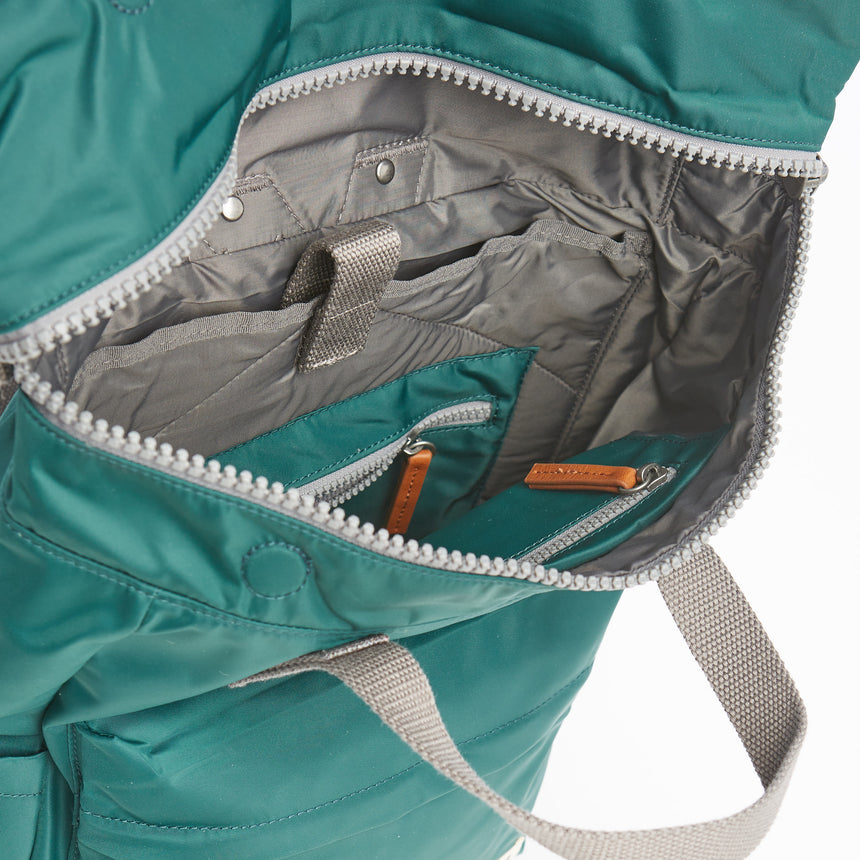 Roka London Canfield B Sustainable Nylon Rucksack, Teal