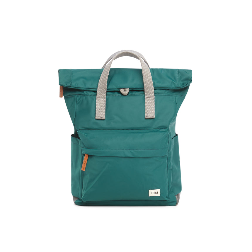 Roka London Canfield B Sustainable Nylon Rucksack, Teal