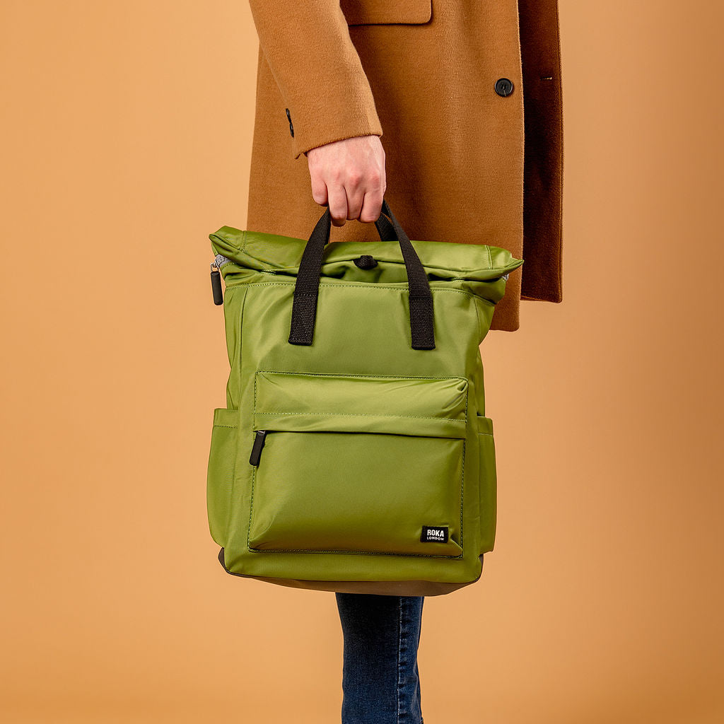 Roka London Black Label, Canfield B Medium Rucksack, Avocado