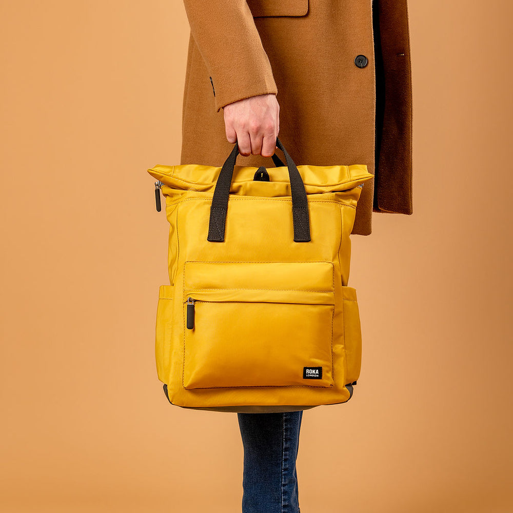 Roka London Black Label, Canfield B Medium Rucksack, Corn (Sustainable Nylon)