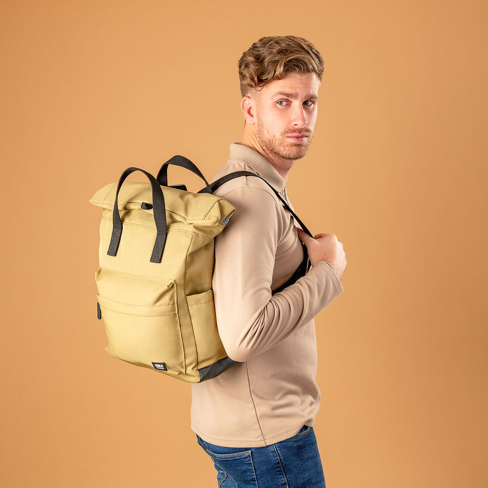 Roka London Black Label, Canfield B Rucksack, Khaki (Sustainable Canvas)