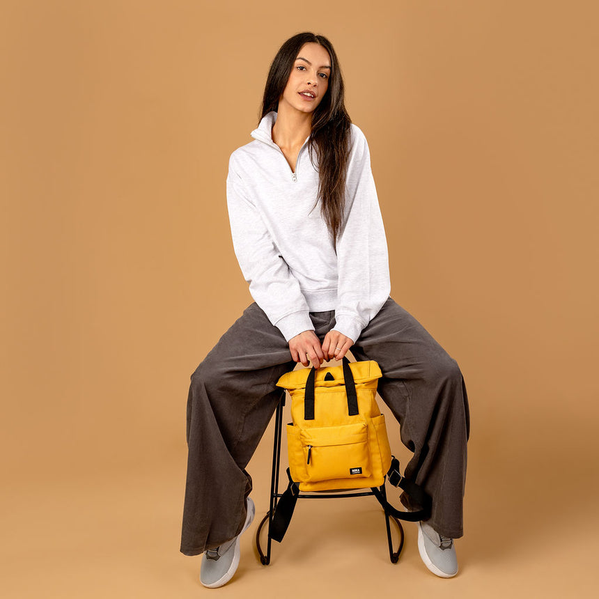 Roka London Black Label, Canfield B Rucksack, Flax (Sustainable Canvas)
