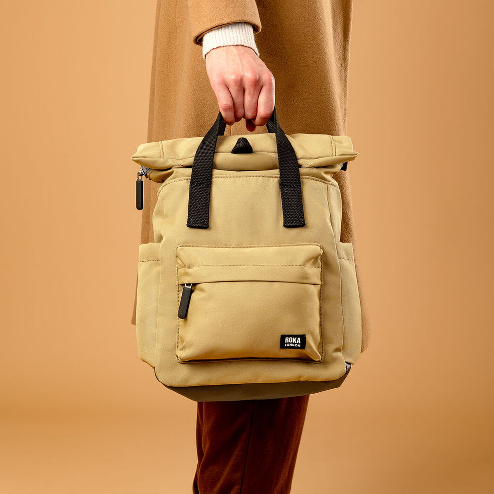 Roka London Black Label, Canfield B Rucksack, Khaki (Sustainable Canvas)