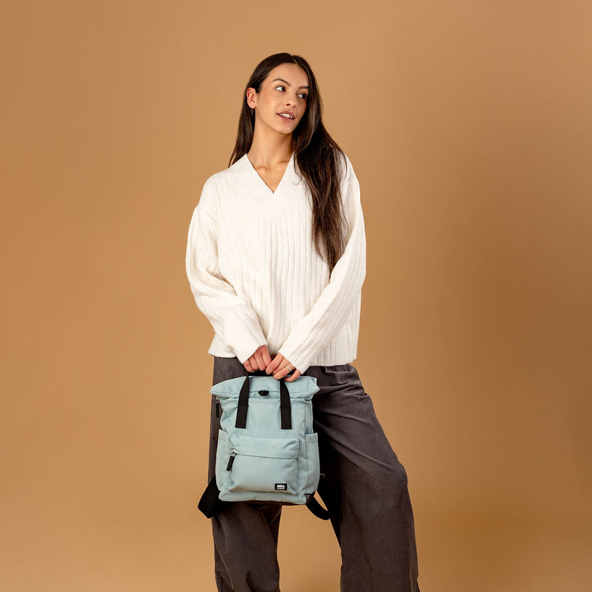 Roka London Black Label, Canfield B Small Rucksack, London Fog (Sustainable Canvas)