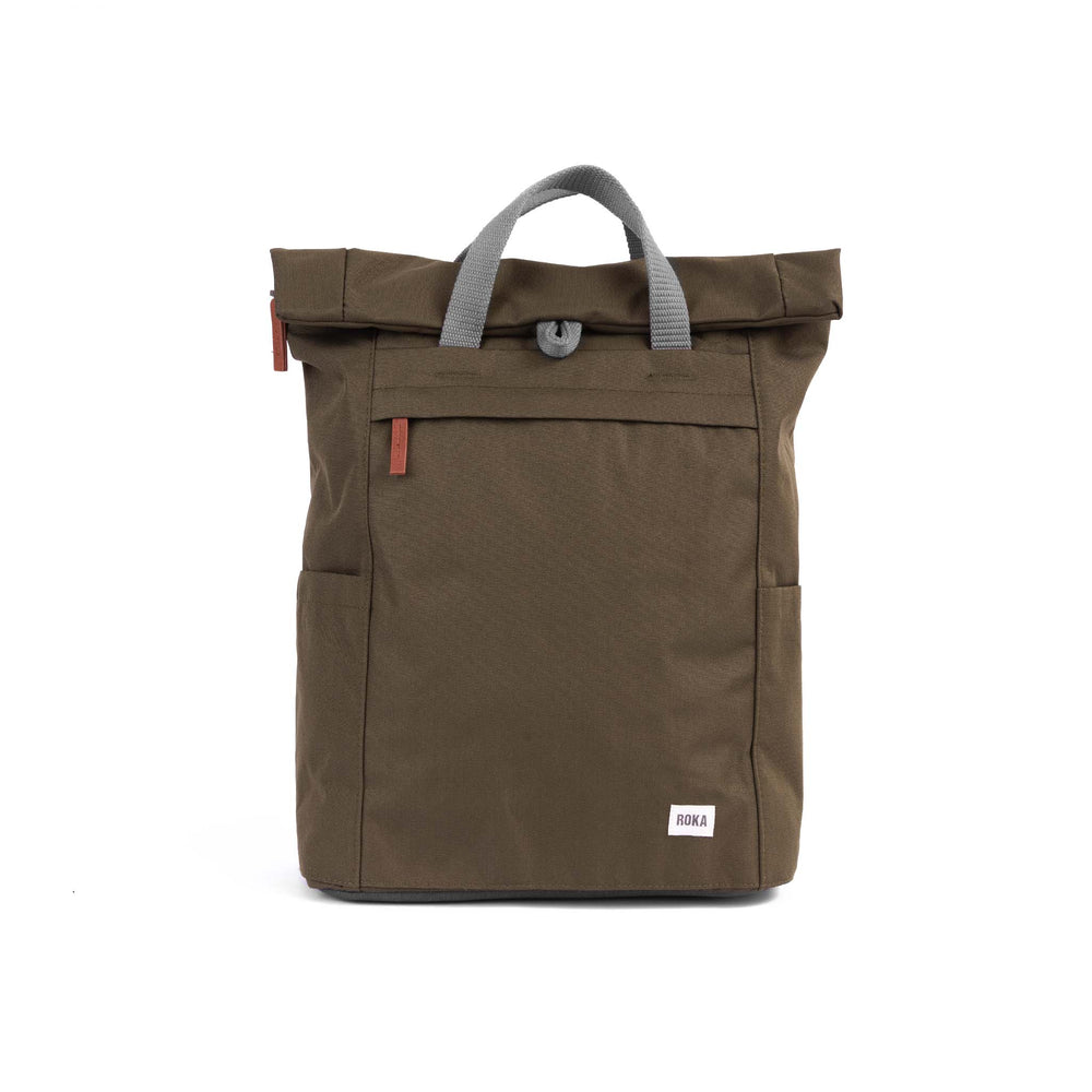 Roka London Finchley Sustainable Canvas Rucksack, Moss