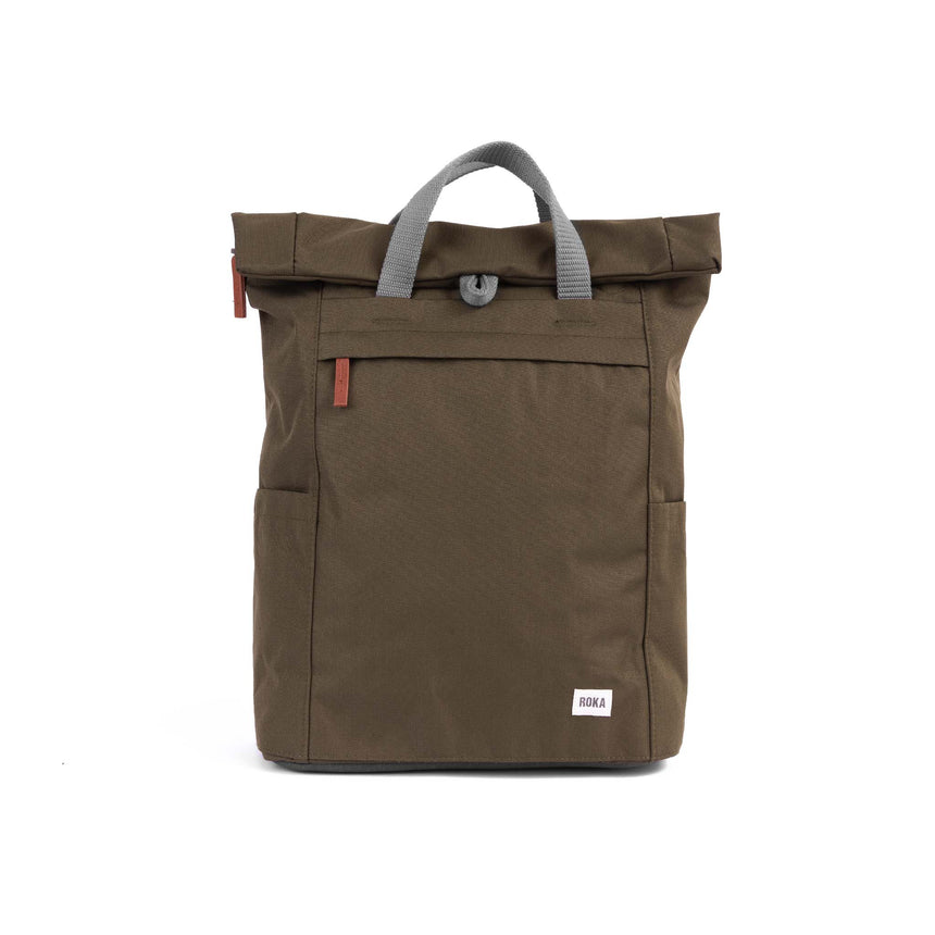 Roka London Finchley Sustainable Canvas Rucksack, Moss