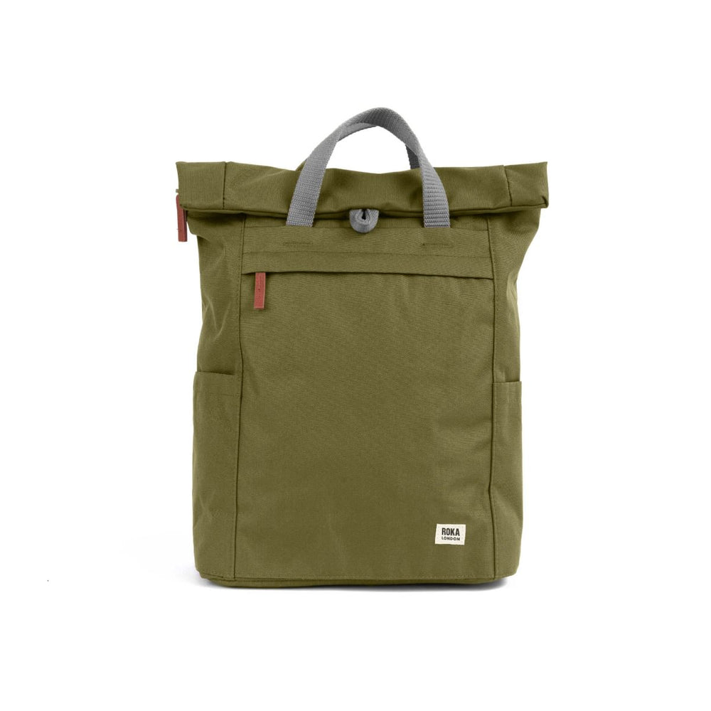 Roka London Finchley Sustainable Canvas Rucksack, Moss