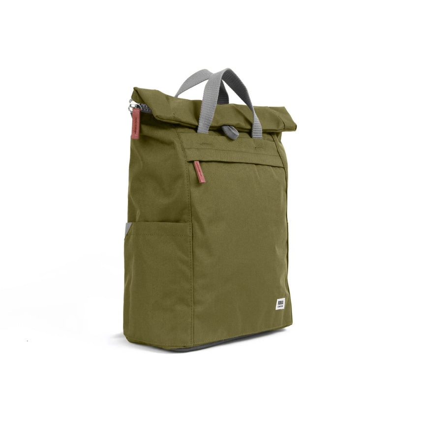 Roka London Finchley Sustainable Canvas Rucksack, Moss