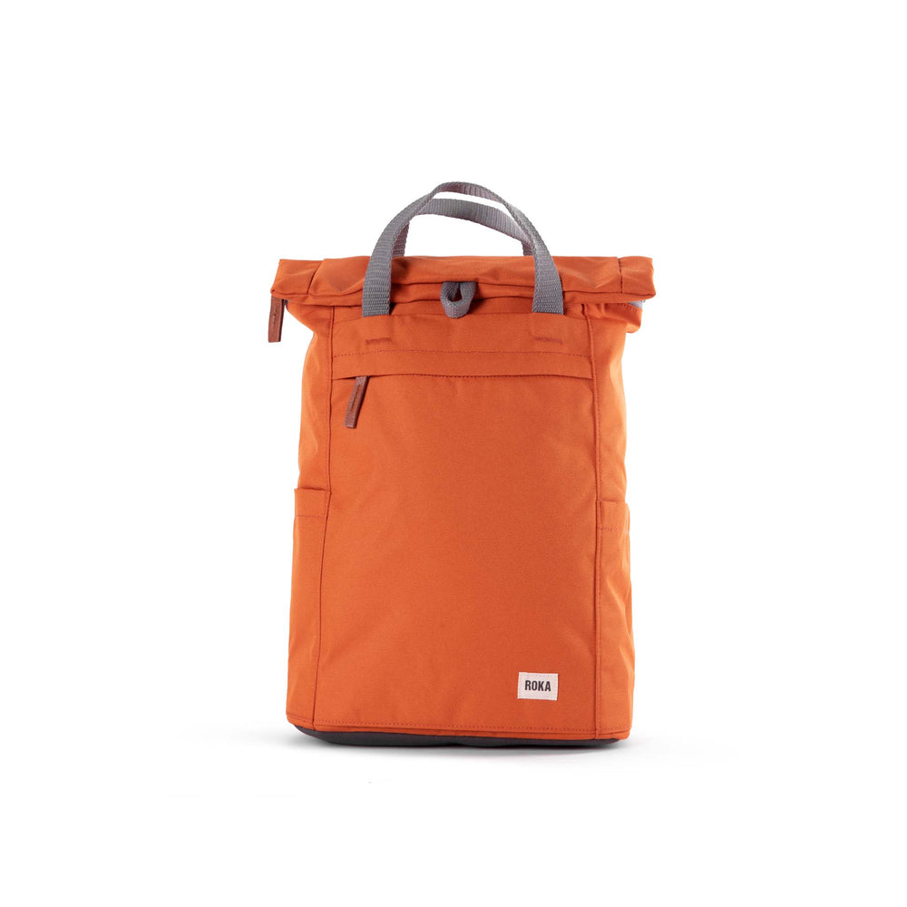Roka London Finchley Sustainable Canvas Rucksack, Atomic Orange