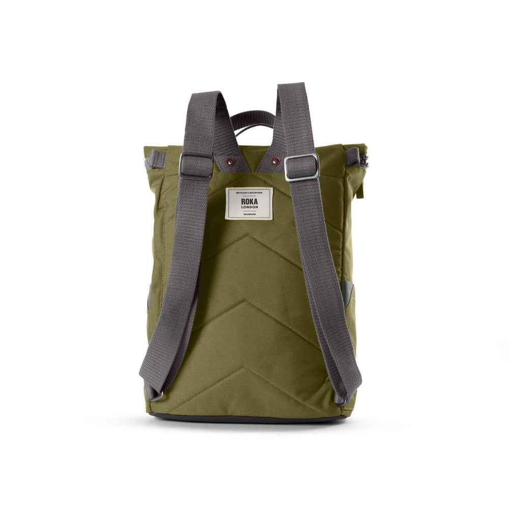 Roka London Finchley Sustainable Canvas Rucksack, Moss