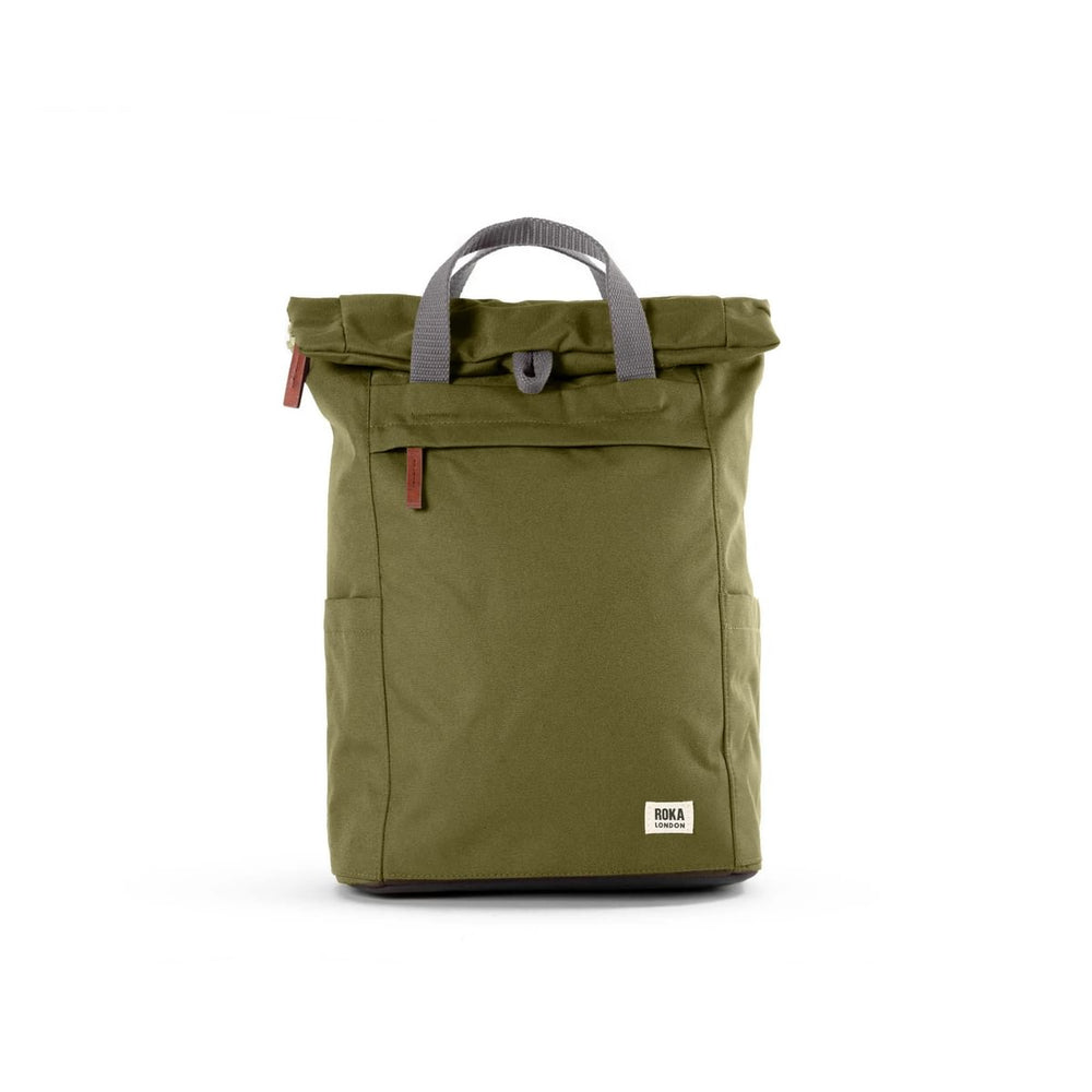 Roka London Finchley Sustainable Canvas Rucksack, Moss