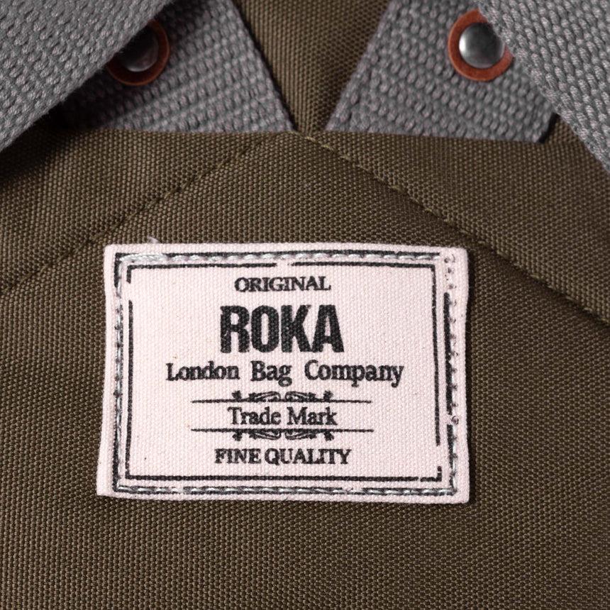 Roka London Finchley Sustainable Canvas Rucksack, Moss