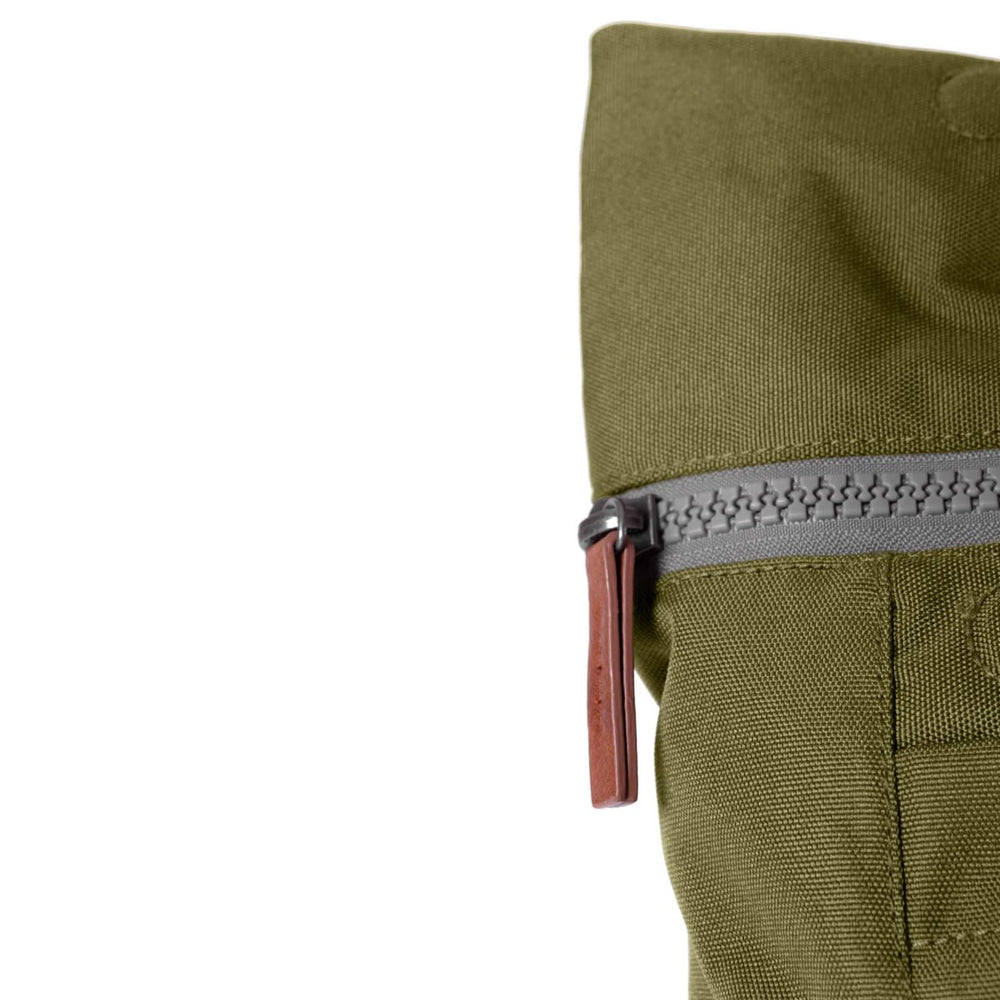 Roka London Finchley Sustainable Canvas Rucksack, Moss