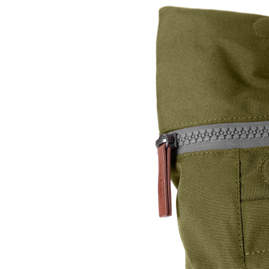 Roka London Finchley Sustainable Canvas Rucksack, Moss