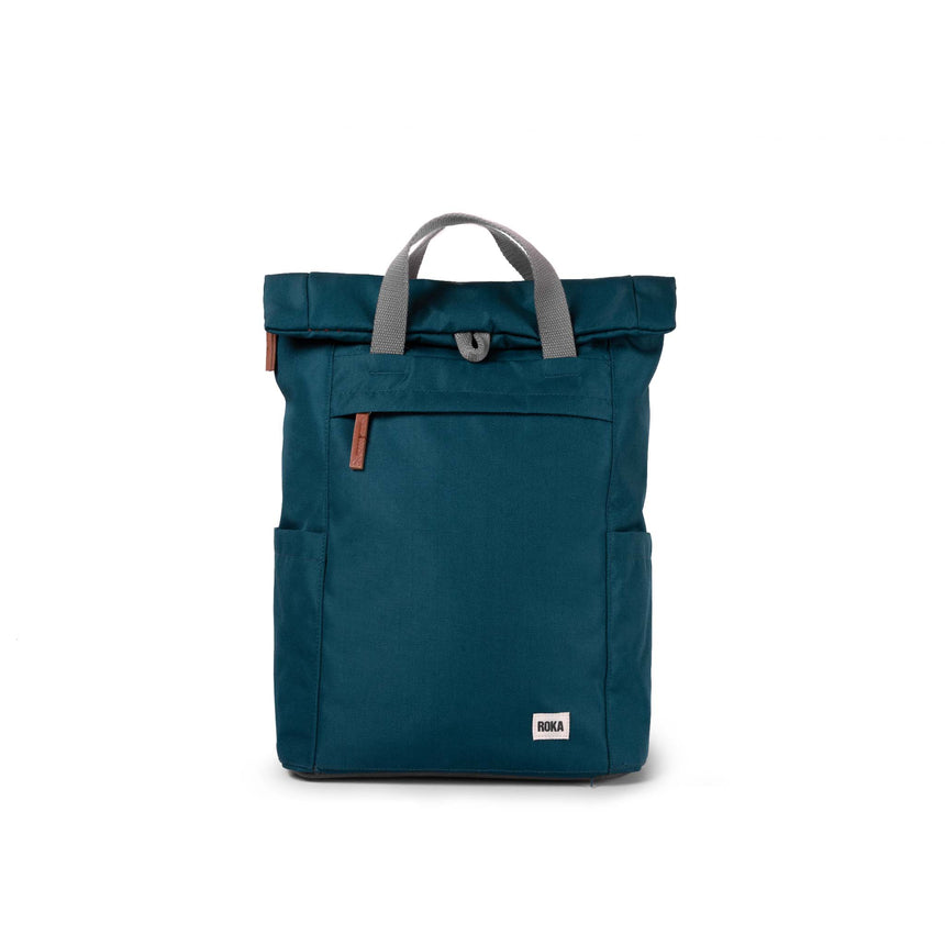 Roka London Finchley Sustainable Canvas Rucksack, Teal