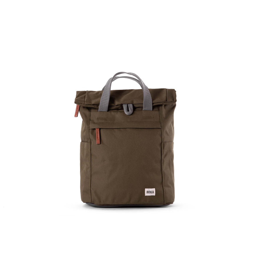 Roka London Finchley Sustainable Canvas Rucksack, Moss