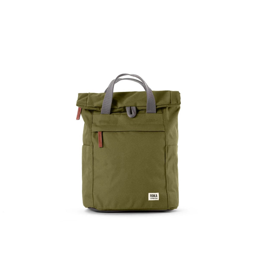 Roka London Finchley Sustainable Canvas Rucksack, Moss